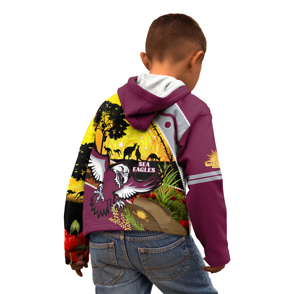 Eagles Rugby ANZAC Day Kid Hoodie Silvertails Rosemary Starry Night