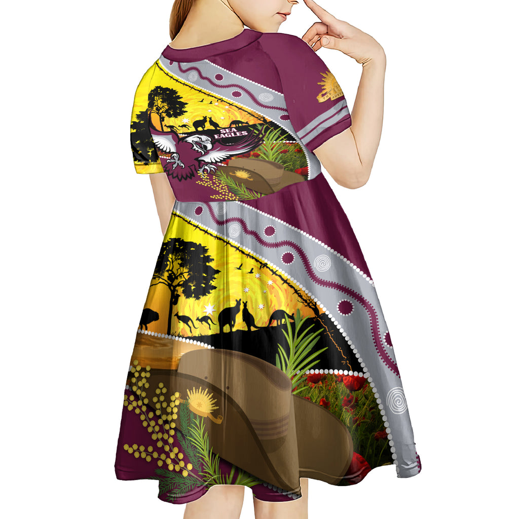 Eagles Rugby ANZAC Day Kid Short Sleeve Dress Silvertails Rosemary Starry Night
