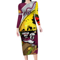 Eagles Rugby ANZAC Day Long Sleeve Bodycon Dress Silvertails Rosemary Starry Night
