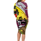 Eagles Rugby ANZAC Day Long Sleeve Bodycon Dress Silvertails Rosemary Starry Night