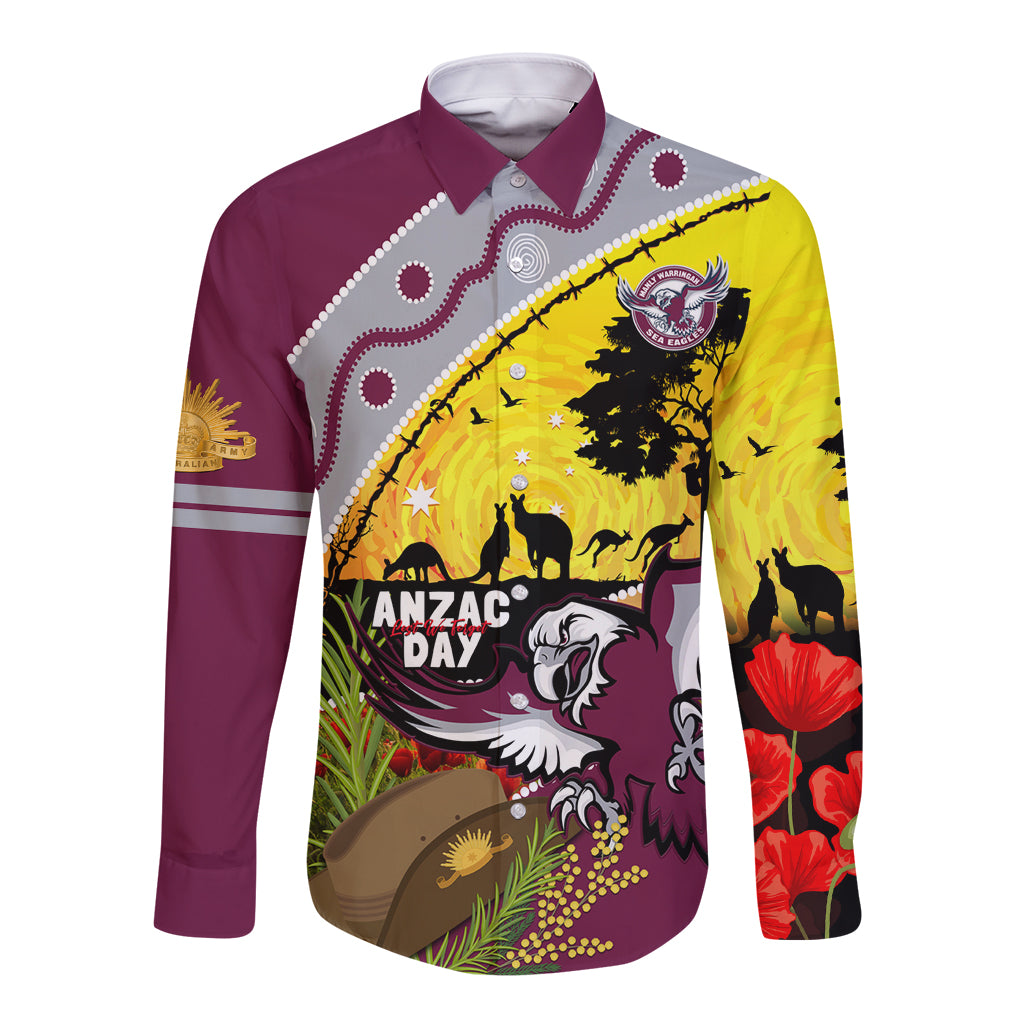 Eagles Rugby ANZAC Day Long Sleeve Button Shirt Silvertails Rosemary Starry Night
