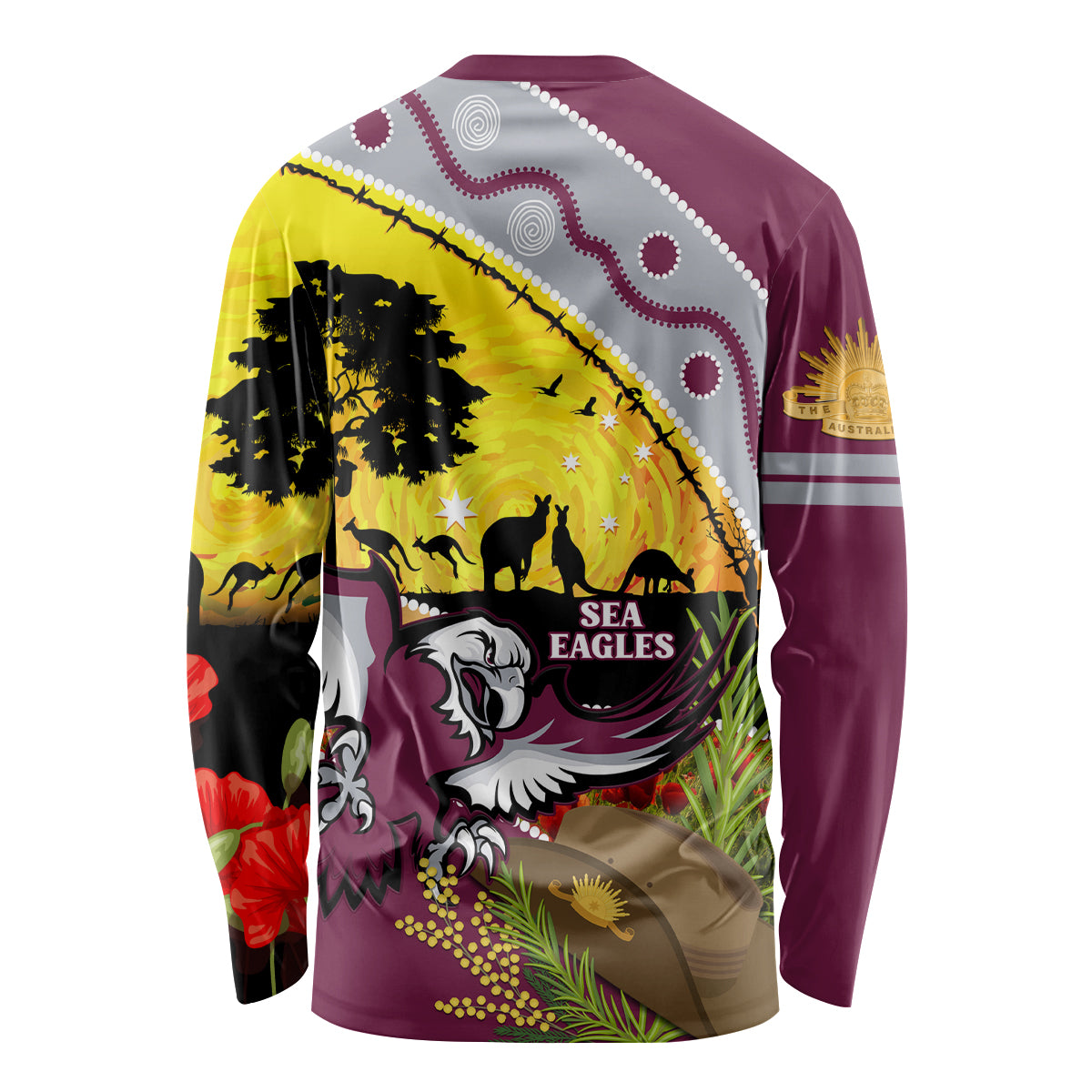 Eagles Rugby ANZAC Day Long Sleeve Shirt Silvertails Rosemary Starry Night