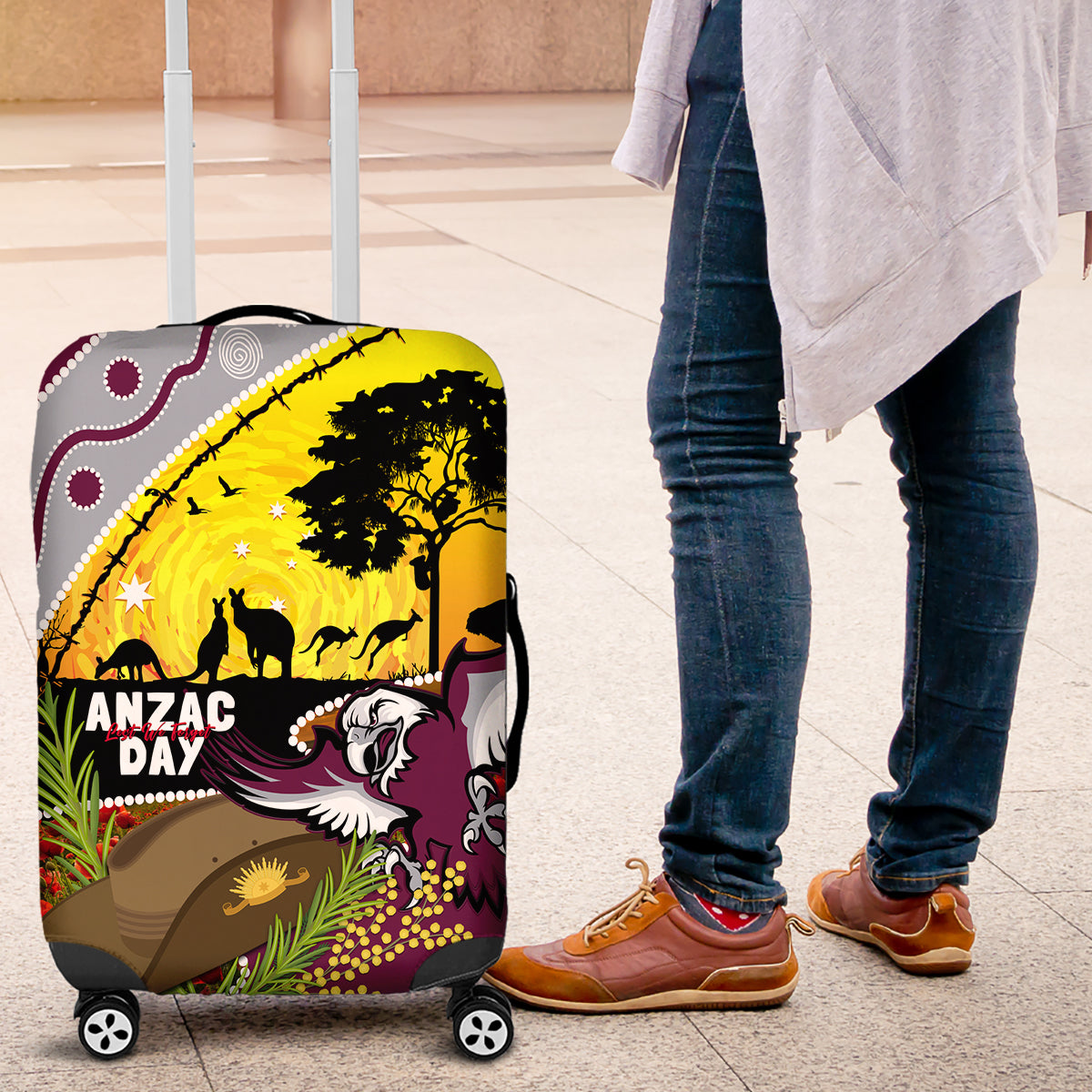 Eagles Rugby ANZAC Day Luggage Cover Silvertails Rosemary Starry Night