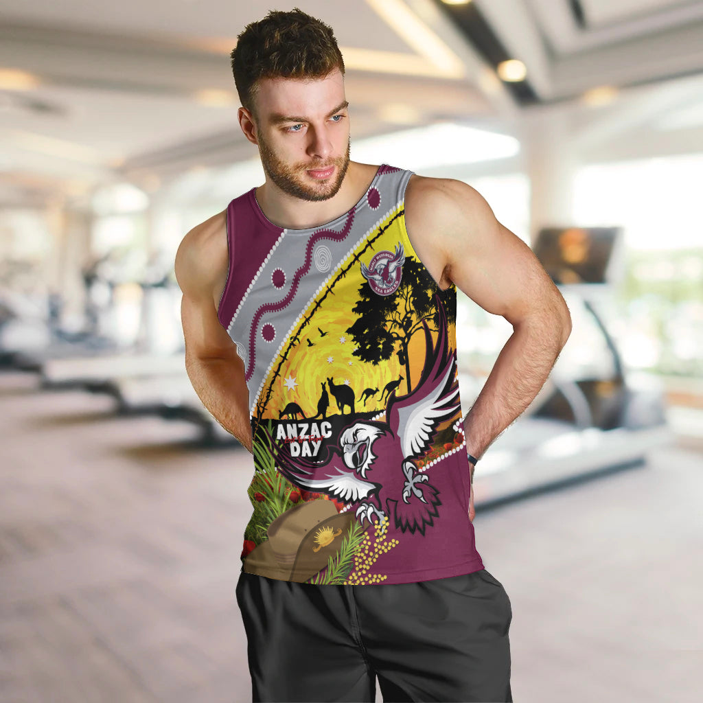 Eagles Rugby ANZAC Day Men Tank Top Silvertails Rosemary Starry Night