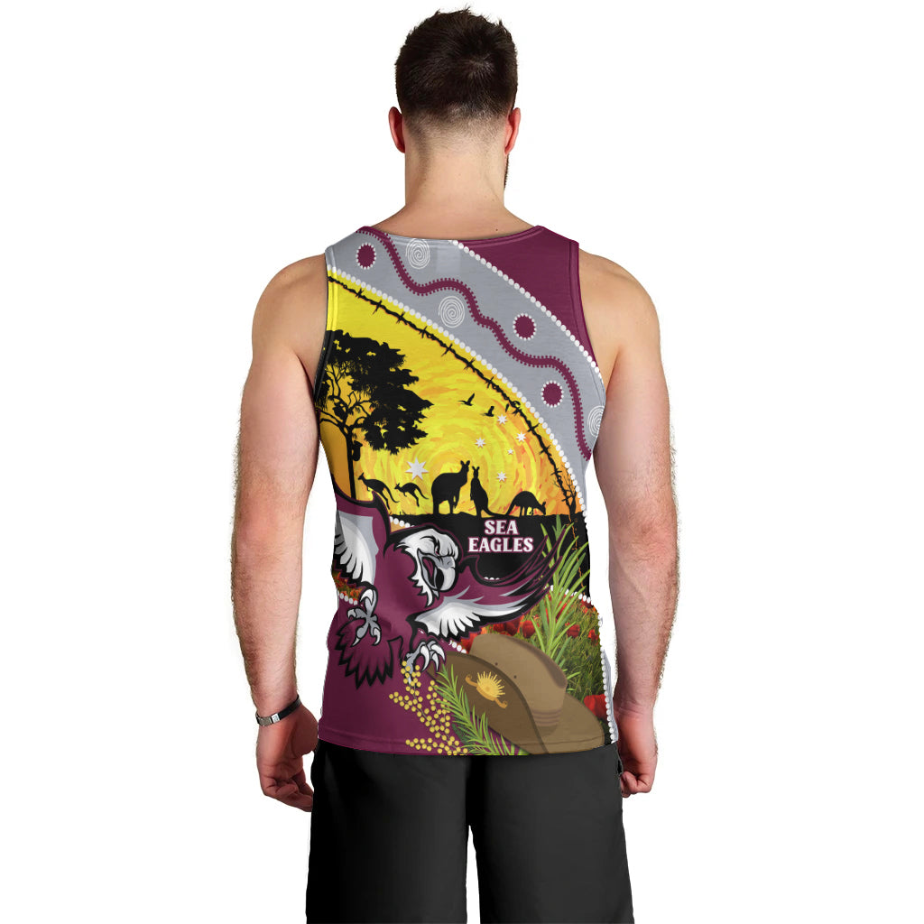 Eagles Rugby ANZAC Day Men Tank Top Silvertails Rosemary Starry Night