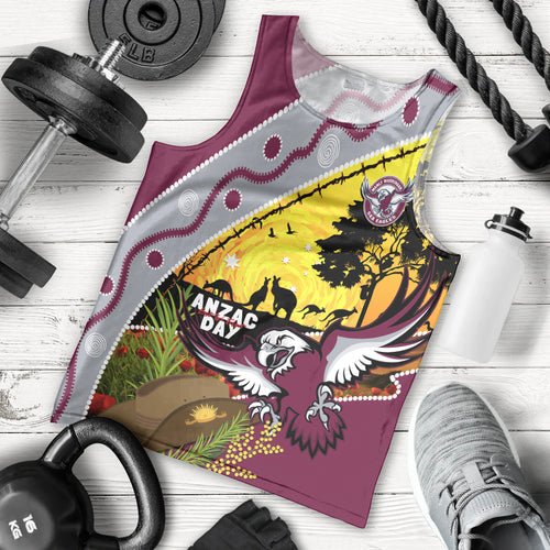 Eagles Rugby ANZAC Day Men Tank Top Silvertails Rosemary Starry Night