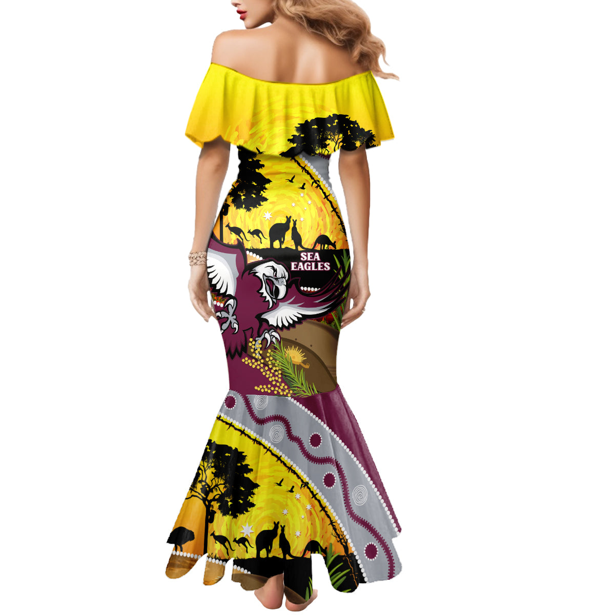 Eagles Rugby ANZAC Day Mermaid Dress Silvertails Rosemary Starry Night