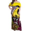 Eagles Rugby ANZAC Day Off Shoulder Maxi Dress Silvertails Rosemary Starry Night