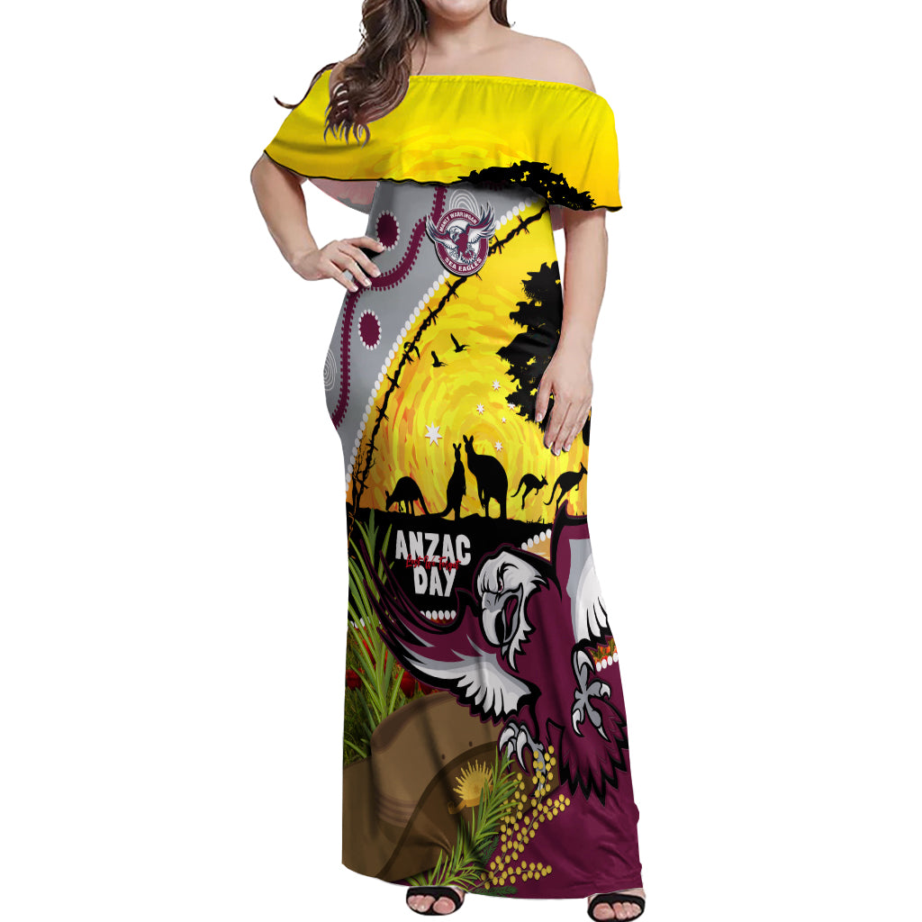 Eagles Rugby ANZAC Day Off Shoulder Maxi Dress Silvertails Rosemary Starry Night