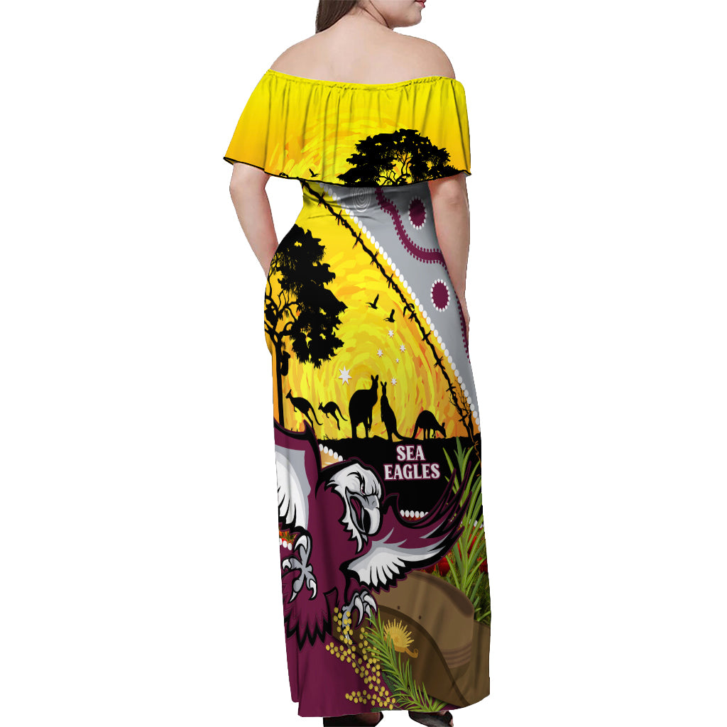 Eagles Rugby ANZAC Day Off Shoulder Maxi Dress Silvertails Rosemary Starry Night