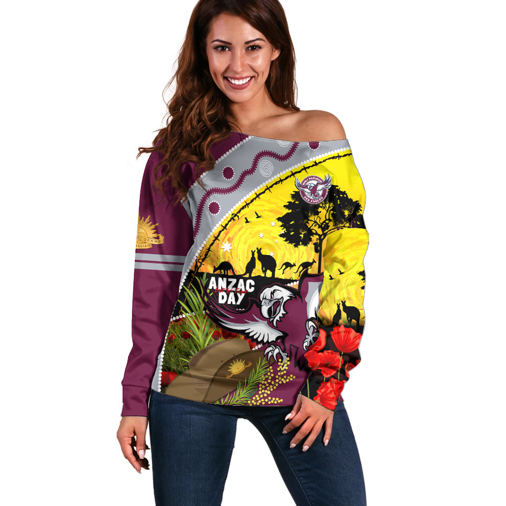 Eagles Rugby ANZAC Day Off Shoulder Sweater Silvertails Rosemary Starry Night