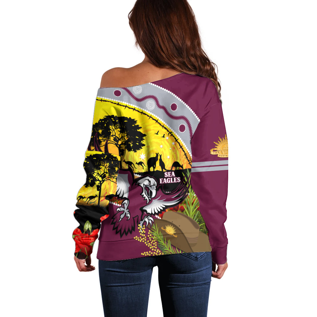 Eagles Rugby ANZAC Day Off Shoulder Sweater Silvertails Rosemary Starry Night