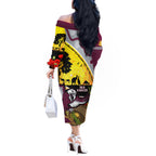 Eagles Rugby ANZAC Day Off The Shoulder Long Sleeve Dress Silvertails Rosemary Starry Night