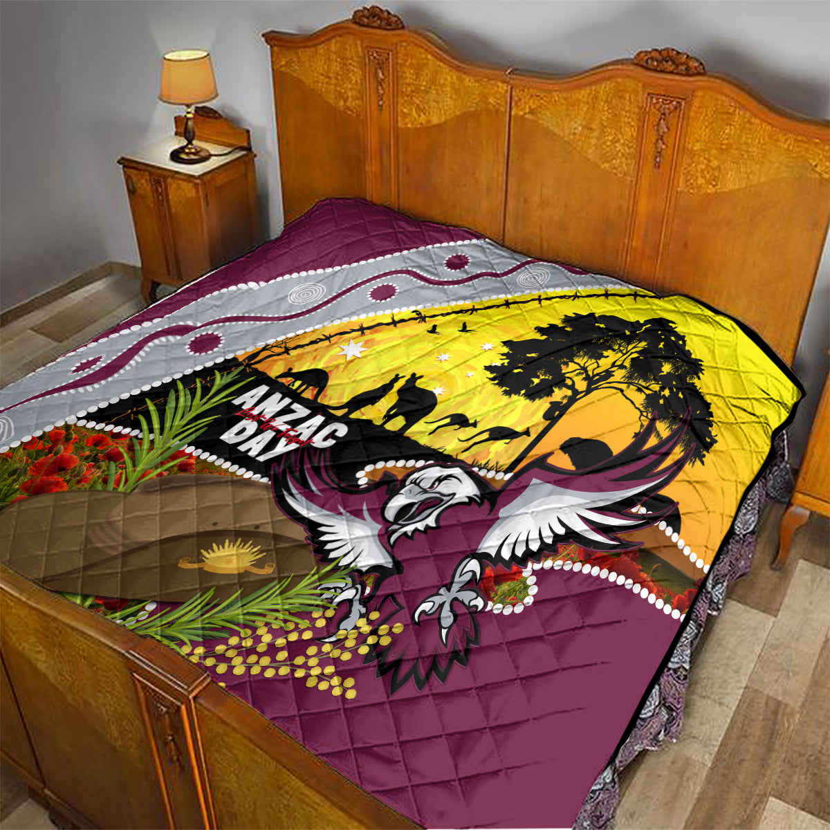 Eagles Rugby ANZAC Day Quilt Silvertails Rosemary Starry Night