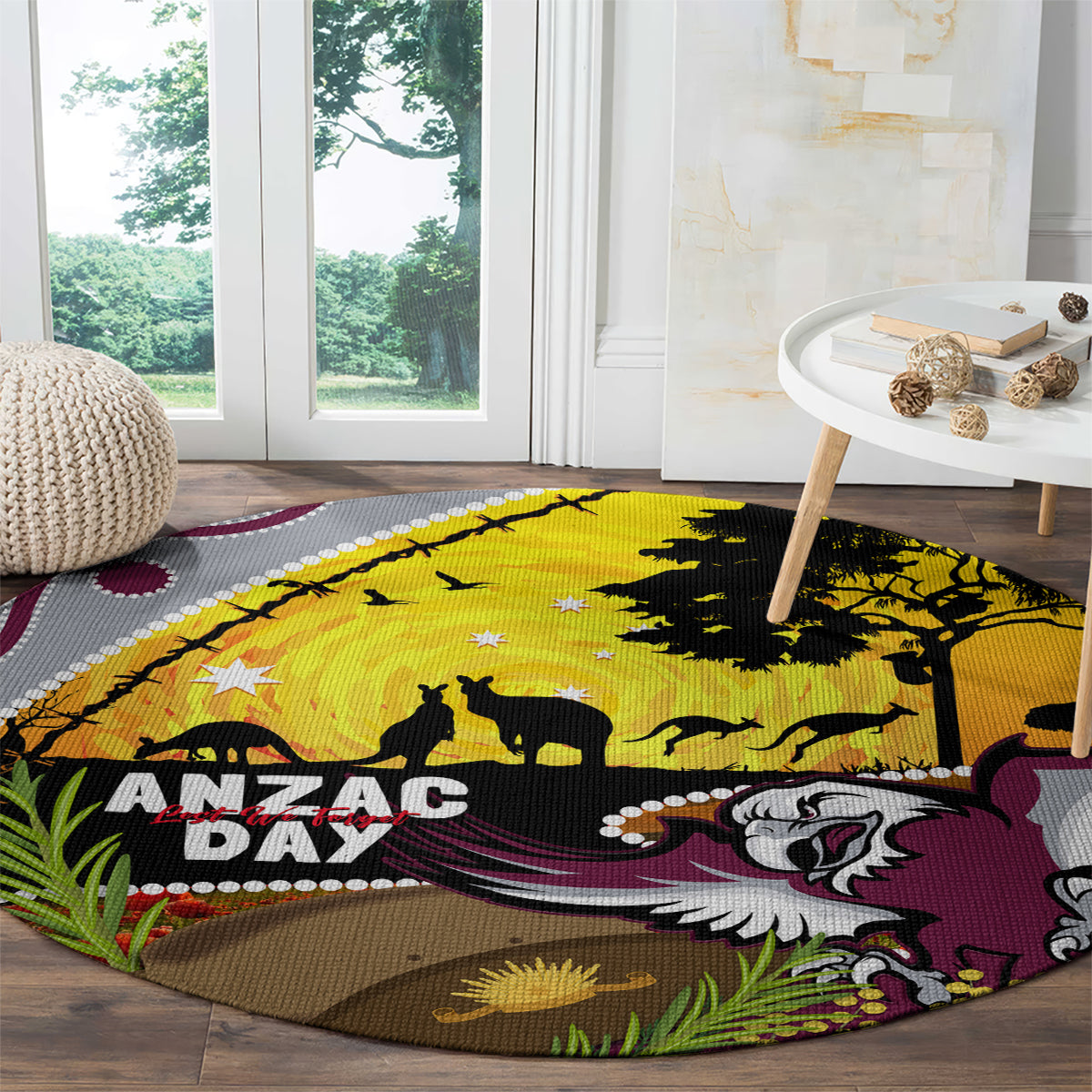 Eagles Rugby ANZAC Day Round Carpet Silvertails Rosemary Starry Night