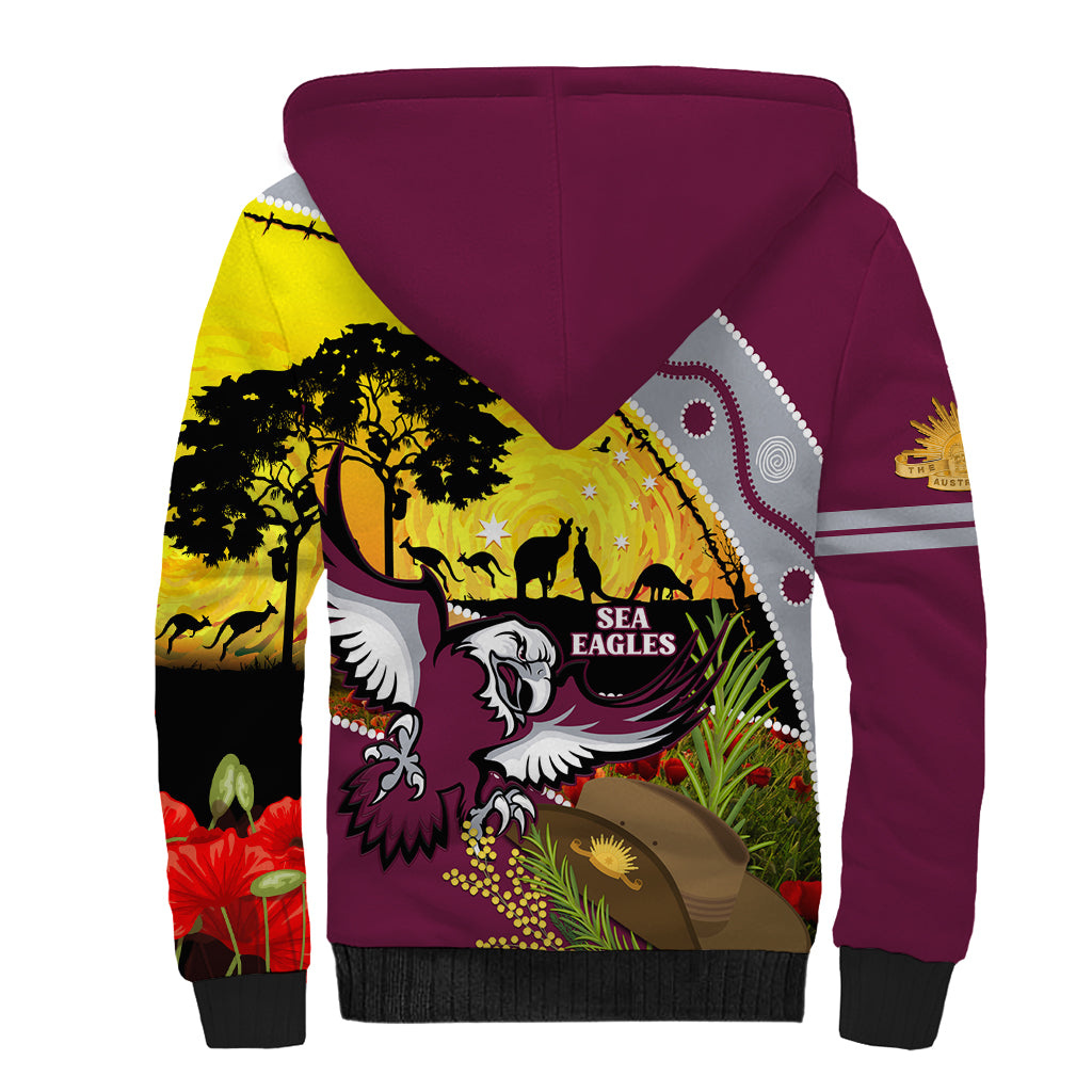 Eagles Rugby ANZAC Day Sherpa Hoodie Silvertails Rosemary Starry Night