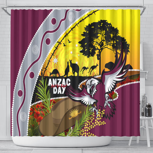 Eagles Rugby ANZAC Day Shower Curtain Silvertails Rosemary Starry Night