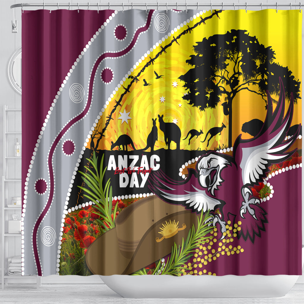 Eagles Rugby ANZAC Day Shower Curtain Silvertails Rosemary Starry Night