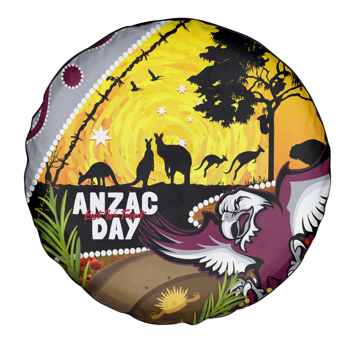 Eagles Rugby ANZAC Day Spare Tire Cover Silvertails Rosemary Starry Night