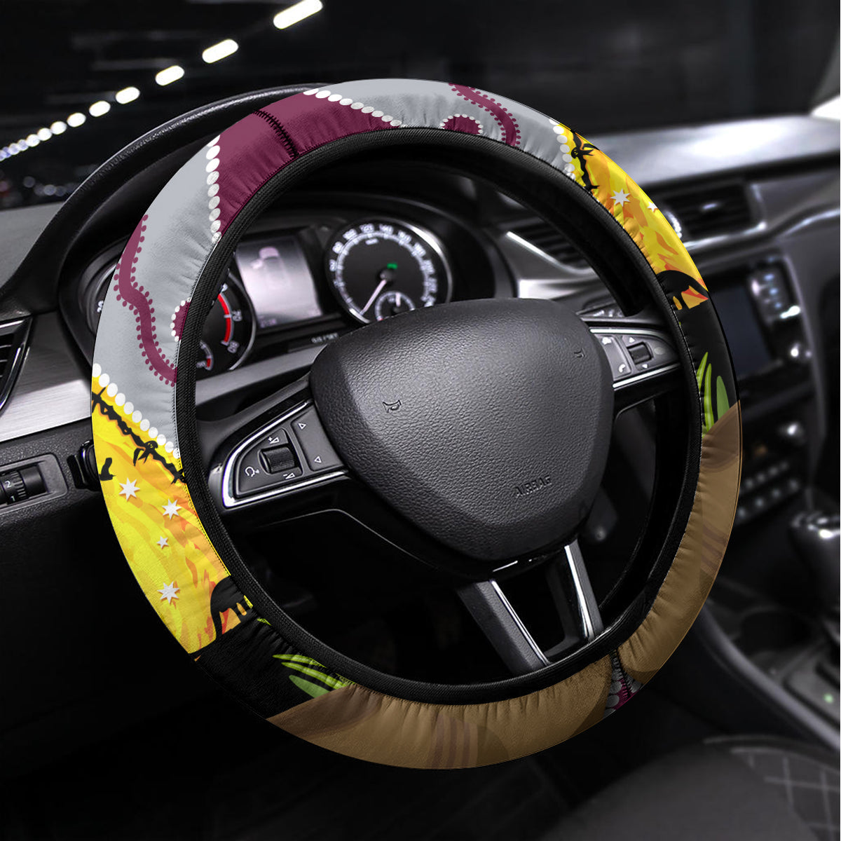 Eagles Rugby ANZAC Day Steering Wheel Cover Silvertails Rosemary Starry Night