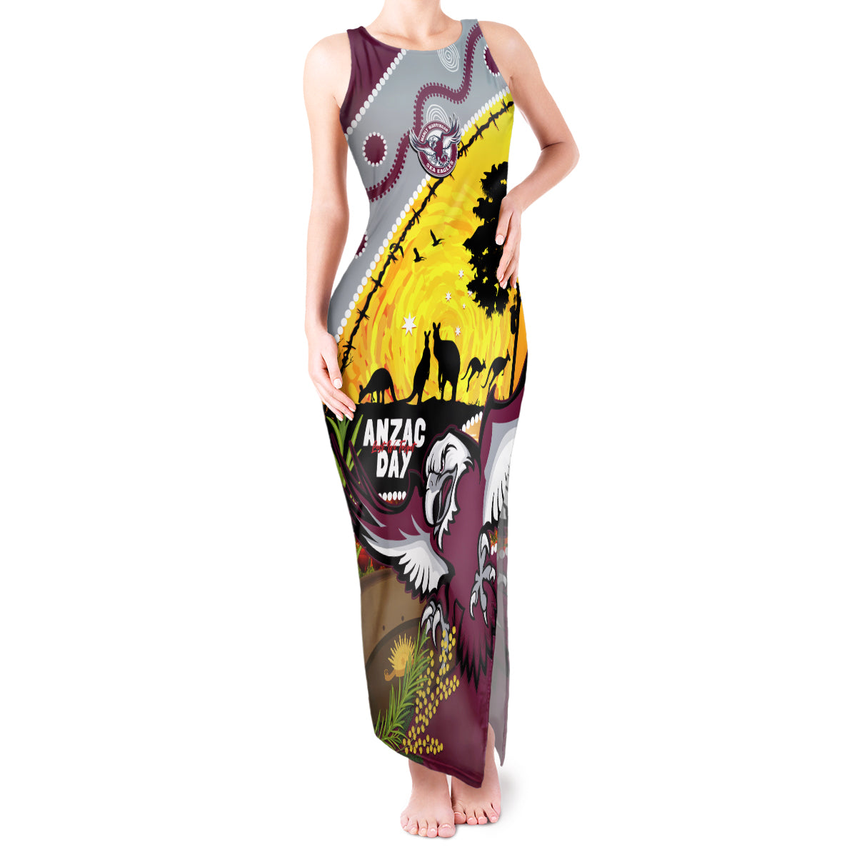 Eagles Rugby ANZAC Day Tank Maxi Dress Silvertails Rosemary Starry Night