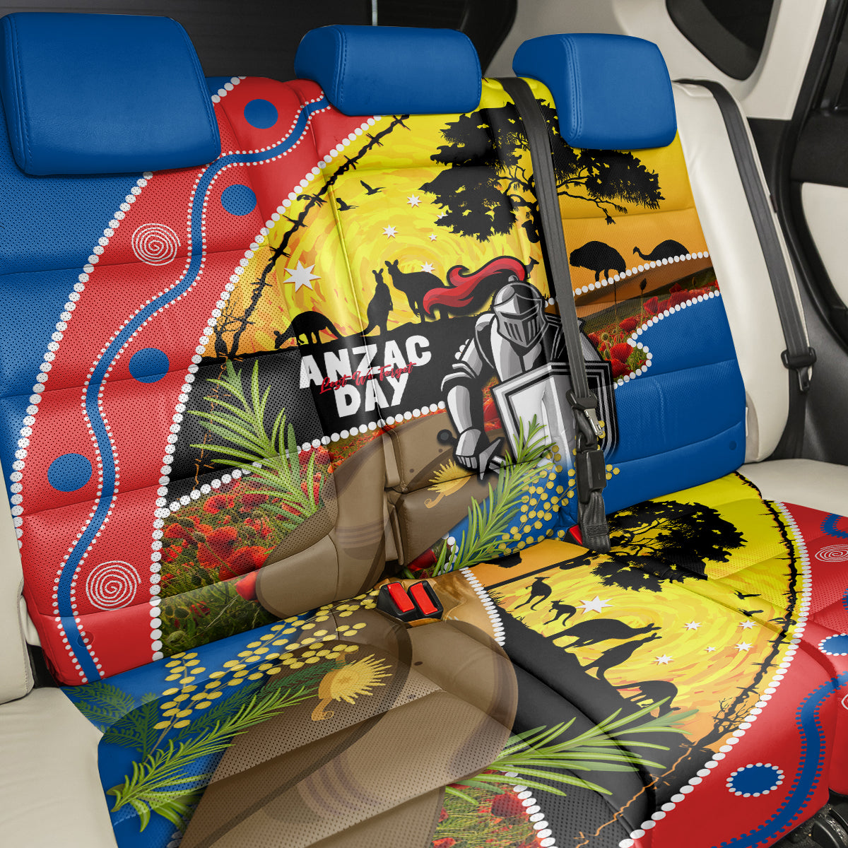 Knights Rugby ANZAC Day Back Car Seat Cover Novocastrians Mascot Rosemary Starry Night