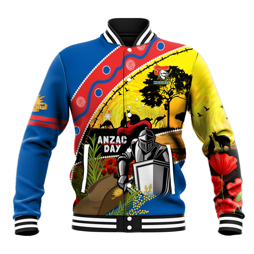 Knights Rugby ANZAC Day Baseball Jacket Novocastrians Mascot Rosemary Starry Night