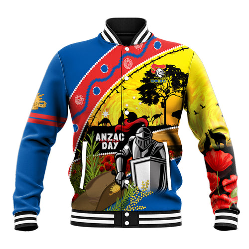 Knights Rugby ANZAC Day Baseball Jacket Novocastrians Mascot Rosemary Starry Night