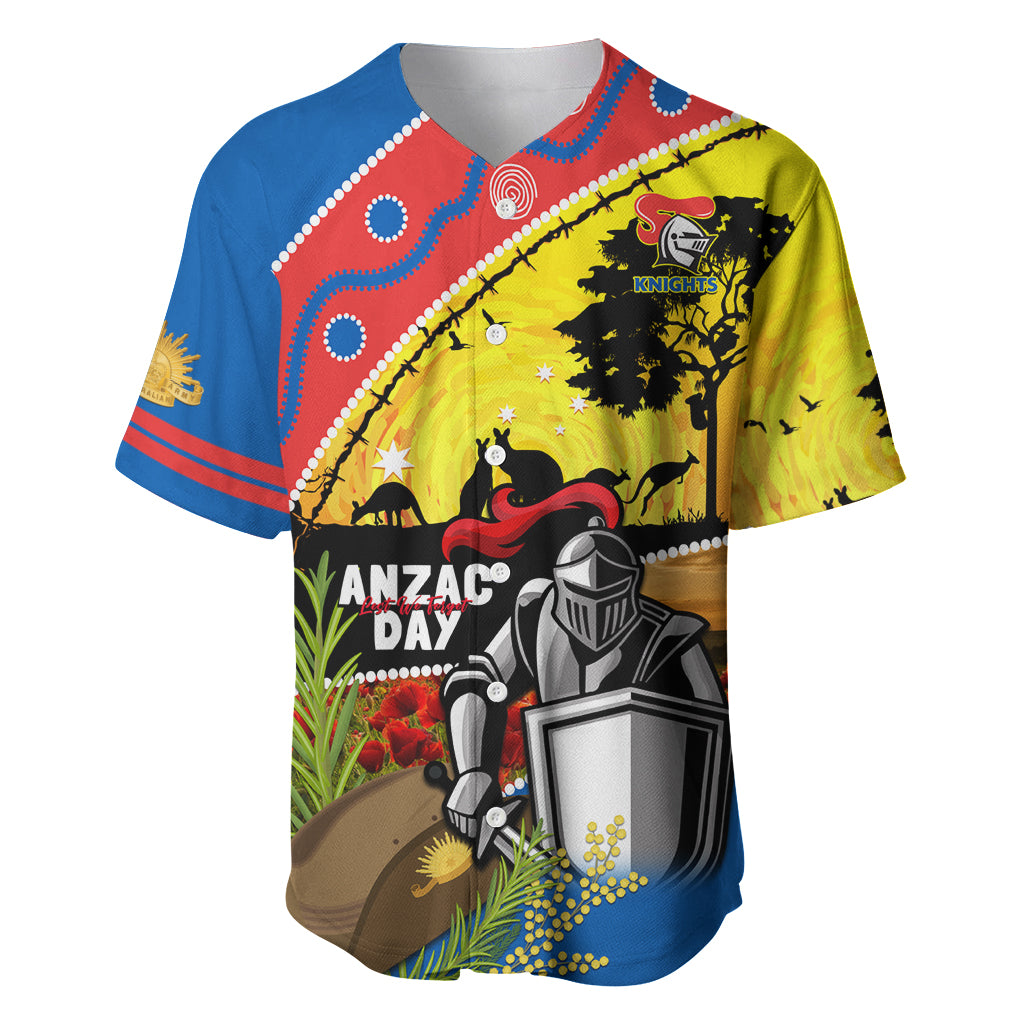 Knights Rugby ANZAC Day Baseball Jersey Novocastrians Mascot Rosemary Starry Night