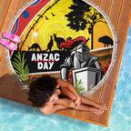Knights Rugby ANZAC Day Beach Blanket Novocastrians Mascot Rosemary Starry Night