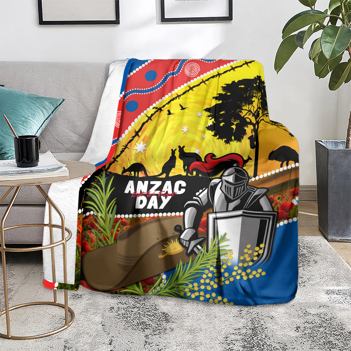 Knights Rugby ANZAC Day Blanket Novocastrians Mascot Rosemary Starry Night