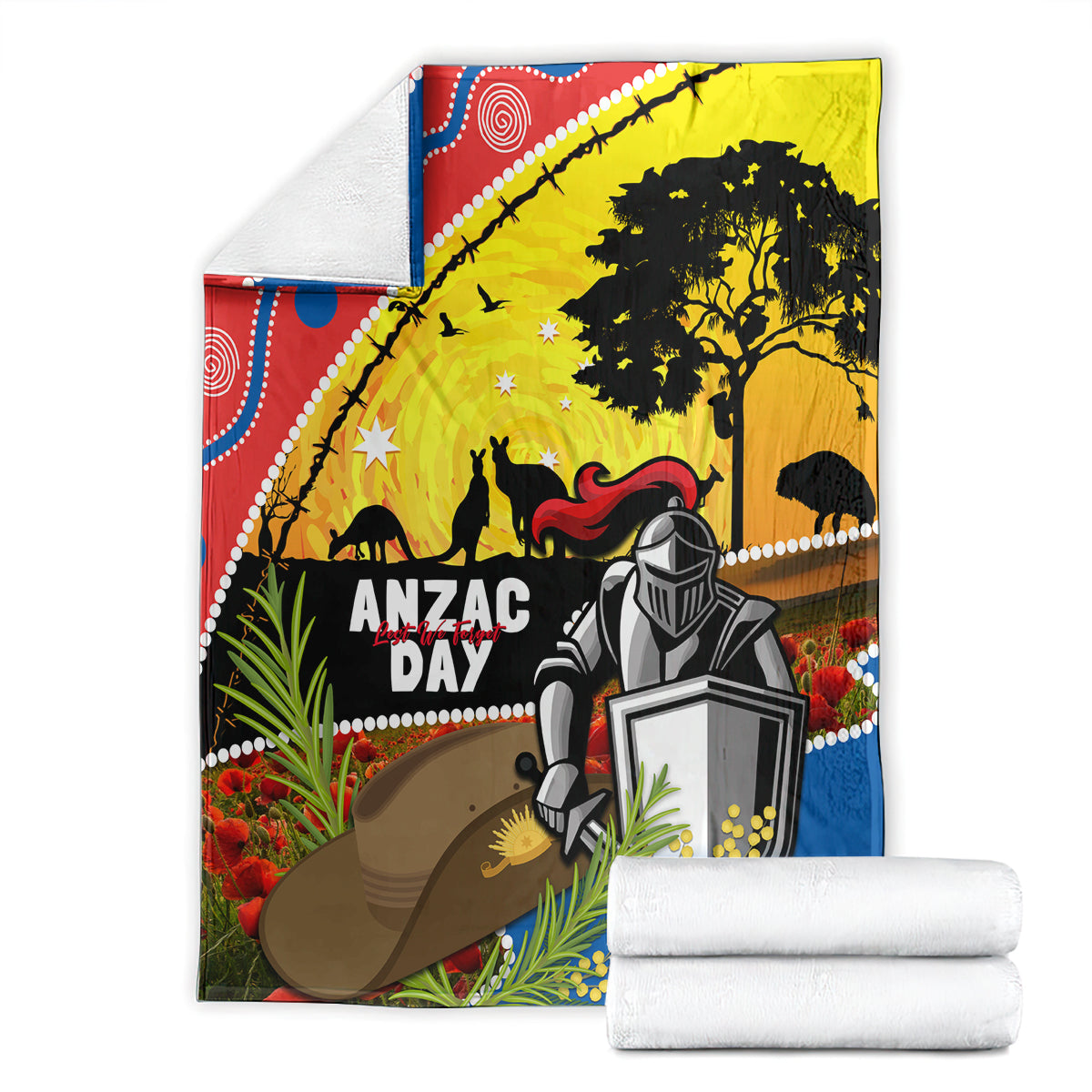 Knights Rugby ANZAC Day Blanket Novocastrians Mascot Rosemary Starry Night