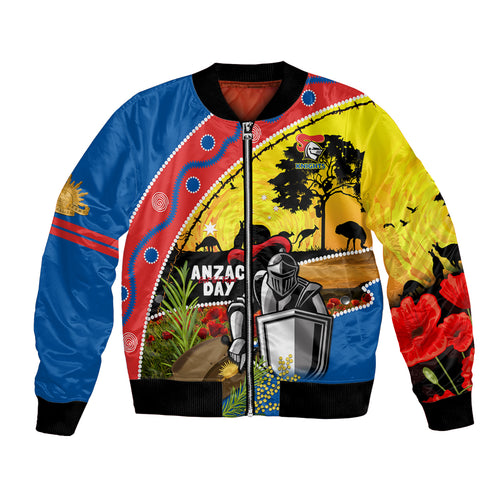 Knights Rugby ANZAC Day Bomber Jacket Novocastrians Mascot Rosemary Starry Night