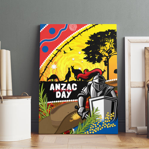 Knights Rugby ANZAC Day Canvas Wall Art Novocastrians Mascot Rosemary Starry Night