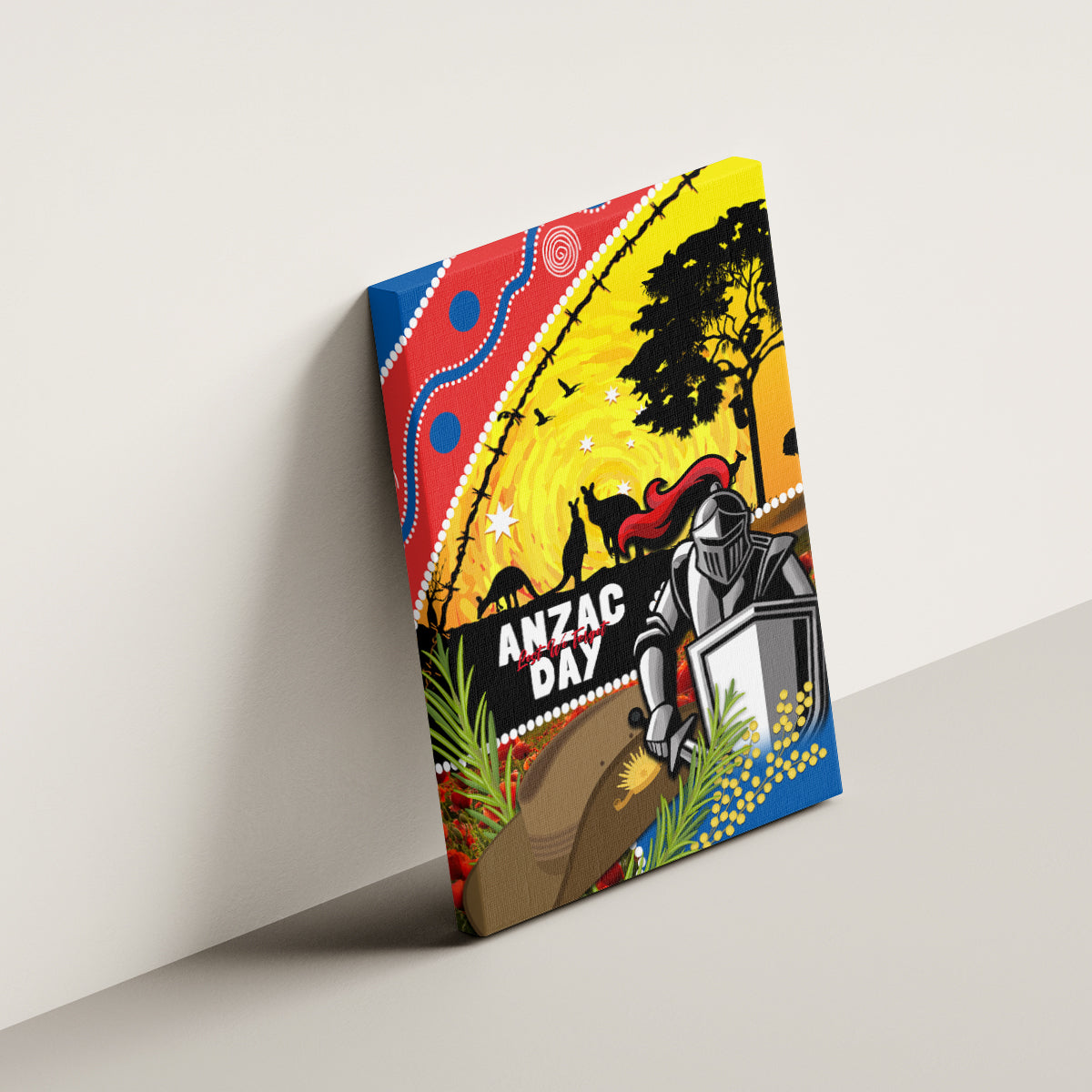 Knights Rugby ANZAC Day Canvas Wall Art Novocastrians Mascot Rosemary Starry Night