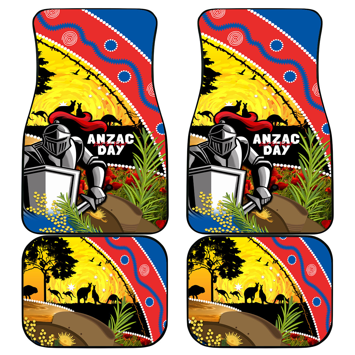Knights Rugby ANZAC Day Car Mats Novocastrians Mascot Rosemary Starry Night