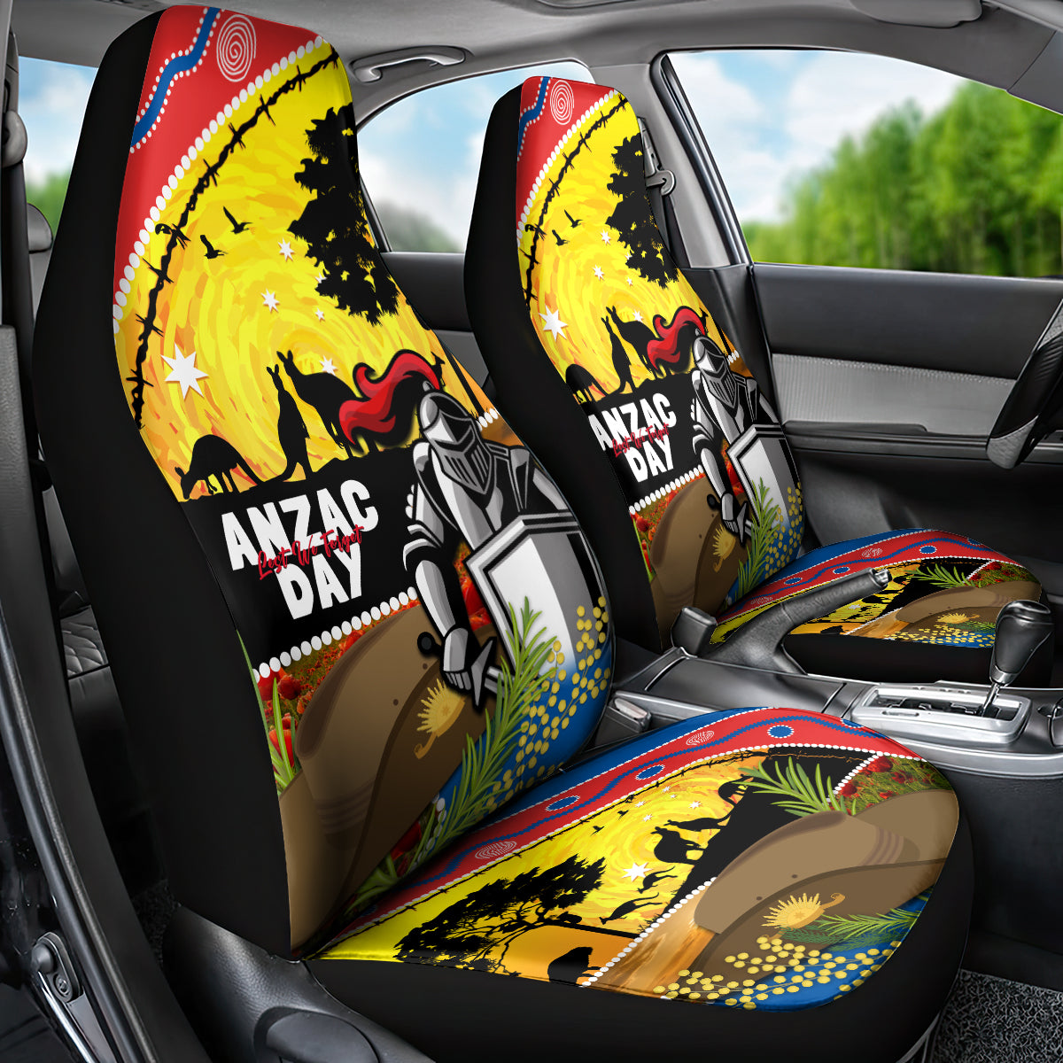 Knights Rugby ANZAC Day Car Seat Cover Novocastrians Mascot Rosemary Starry Night