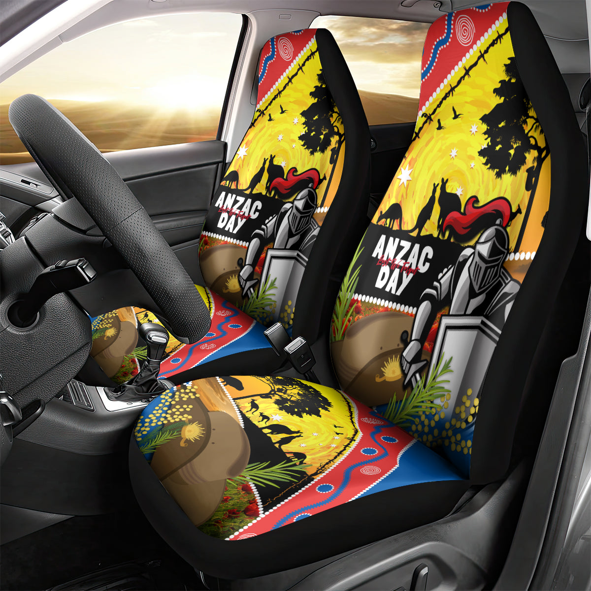 Knights Rugby ANZAC Day Car Seat Cover Novocastrians Mascot Rosemary Starry Night
