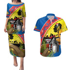Knights Rugby ANZAC Day Couples Matching Puletasi and Hawaiian Shirt Novocastrians Mascot Rosemary Starry Night