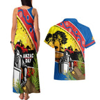 Knights Rugby ANZAC Day Couples Matching Tank Maxi Dress and Hawaiian Shirt Novocastrians Mascot Rosemary Starry Night