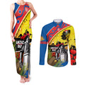 Knights Rugby ANZAC Day Couples Matching Tank Maxi Dress and Long Sleeve Button Shirt Novocastrians Mascot Rosemary Starry Night