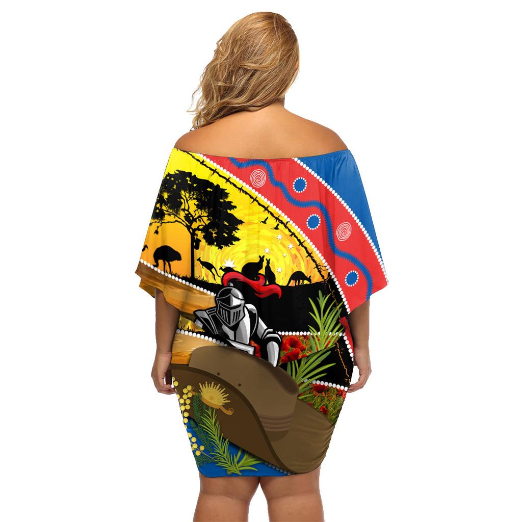 Knights Rugby ANZAC Day Family Matching Off Shoulder Short Dress and Hawaiian Shirt Novocastrians Mascot Rosemary Starry Night