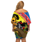 Knights Rugby ANZAC Day Family Matching Off Shoulder Short Dress and Hawaiian Shirt Novocastrians Mascot Rosemary Starry Night
