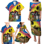 Knights Rugby ANZAC Day Family Matching Puletasi and Hawaiian Shirt Novocastrians Mascot Rosemary Starry Night