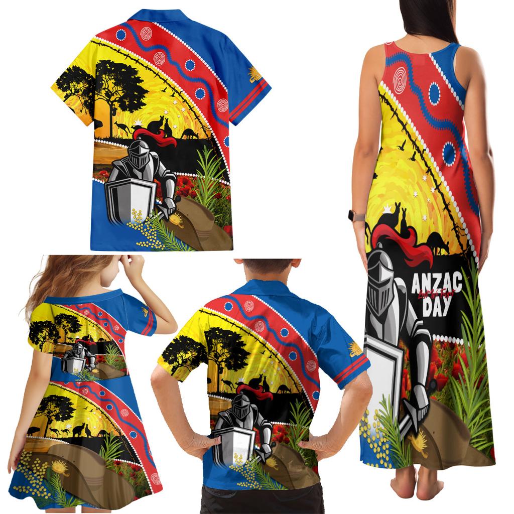 Knights Rugby ANZAC Day Family Matching Tank Maxi Dress and Hawaiian Shirt Novocastrians Mascot Rosemary Starry Night