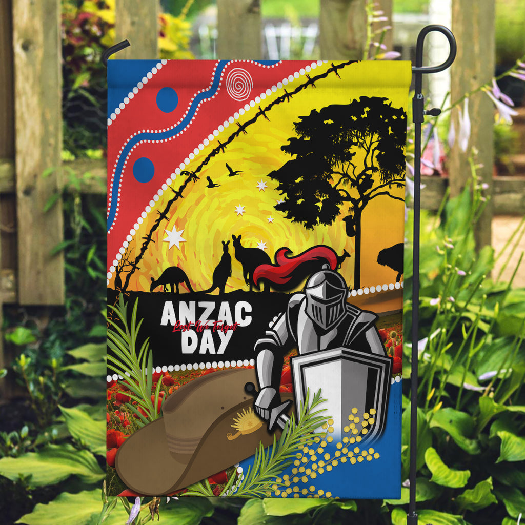 Knights Rugby ANZAC Day Garden Flag Novocastrians Mascot Rosemary Starry Night