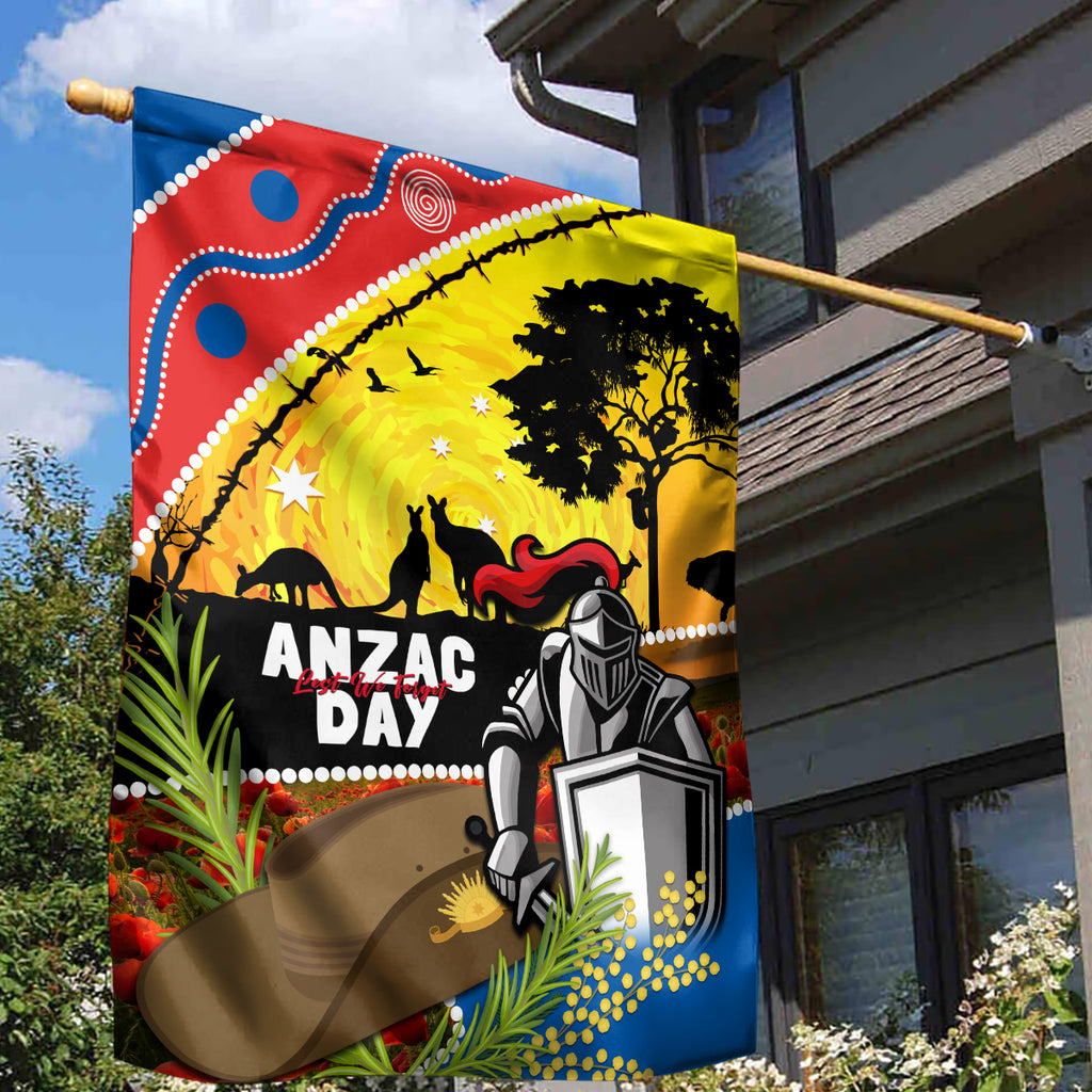Knights Rugby ANZAC Day Garden Flag Novocastrians Mascot Rosemary Starry Night