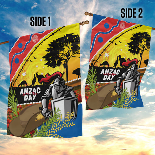 Knights Rugby ANZAC Day Garden Flag Novocastrians Mascot Rosemary Starry Night