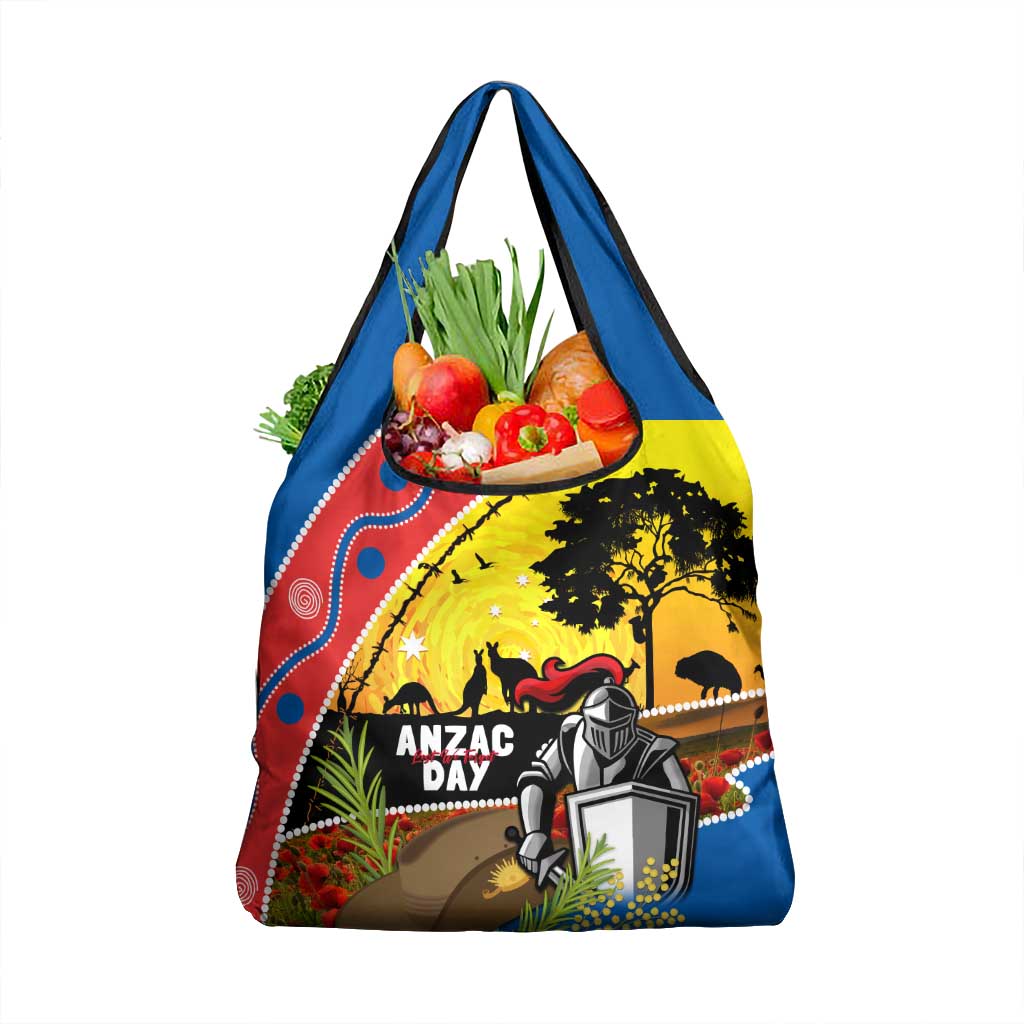 Knights Rugby ANZAC Day Grocery Bag Novocastrians Mascot Rosemary Starry Night