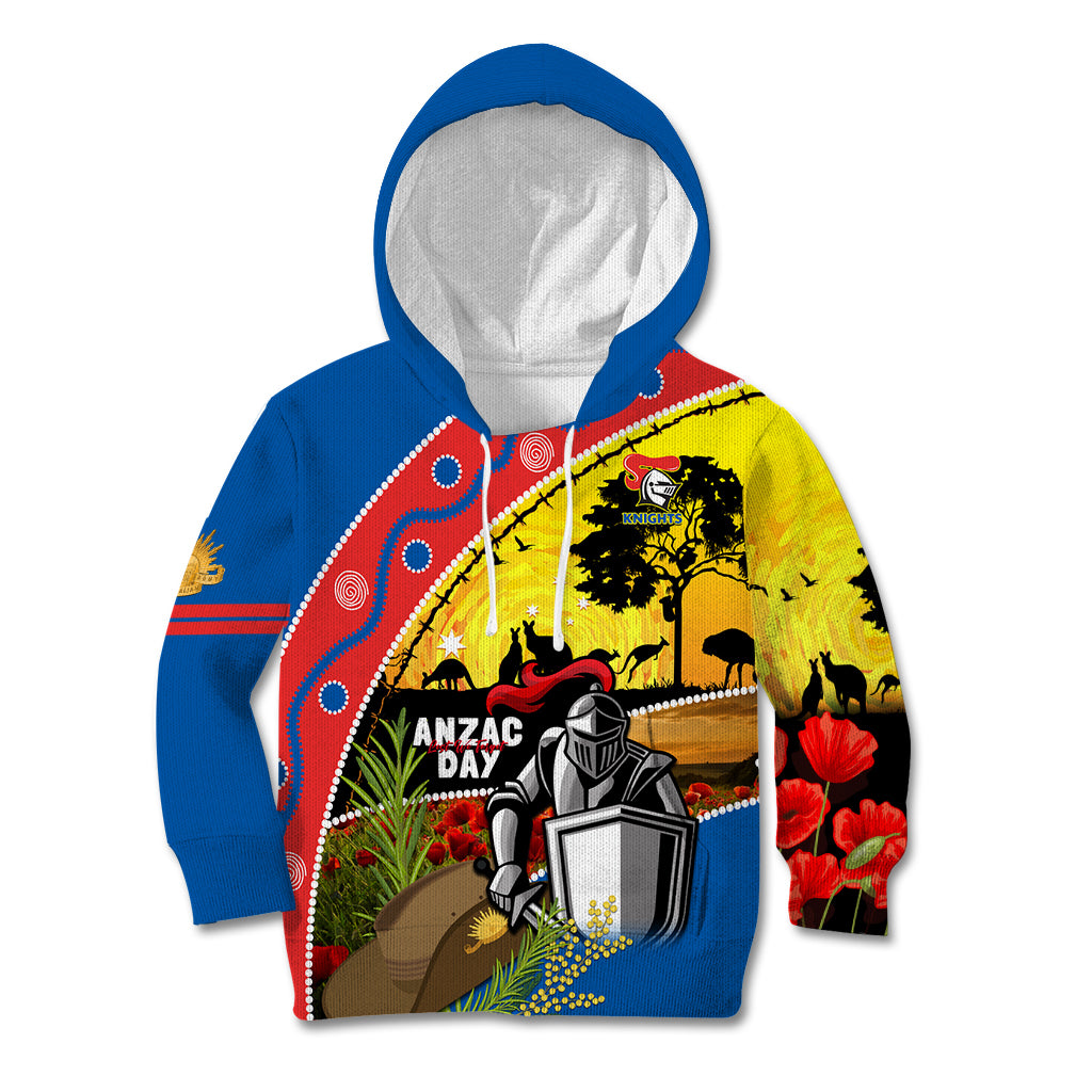 Knights Rugby ANZAC Day Kid Hoodie Novocastrians Mascot Rosemary Starry Night